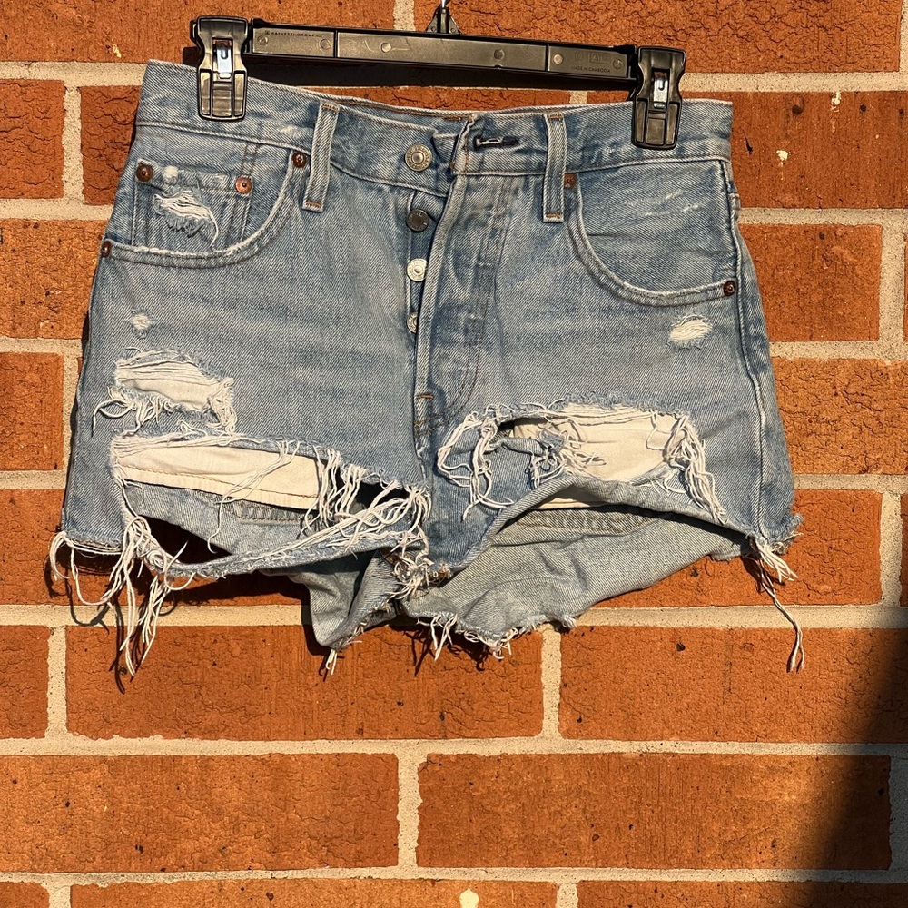 Levi's Distressed Blue Jean Shorts